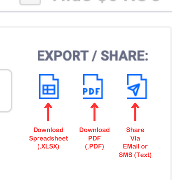 Export &amp; Share Options
