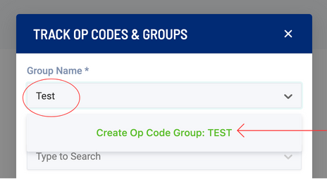 Create New Op Code Group